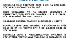 Obec v prosinci 2019