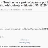 Anketa – Souhlasíte s pokračováním pořádání tradičního ohňostroje v Jílovišti 30.12.20 ?