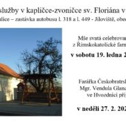 Bohoslužby v kapličce-zvoničce sv. Floriána v Jílovišti