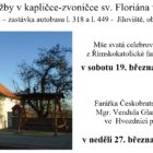Bohoslužby v kapličce v Jílovišti Březen 2022