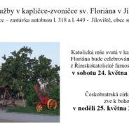 Bohoslužby v kapličce-zvoničce sv. Floriána v Jílovišti 05/2025