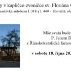 Bohoslužby v kapličce-zvoničce sv. Floriána v Jílovišti – Říjen 2025